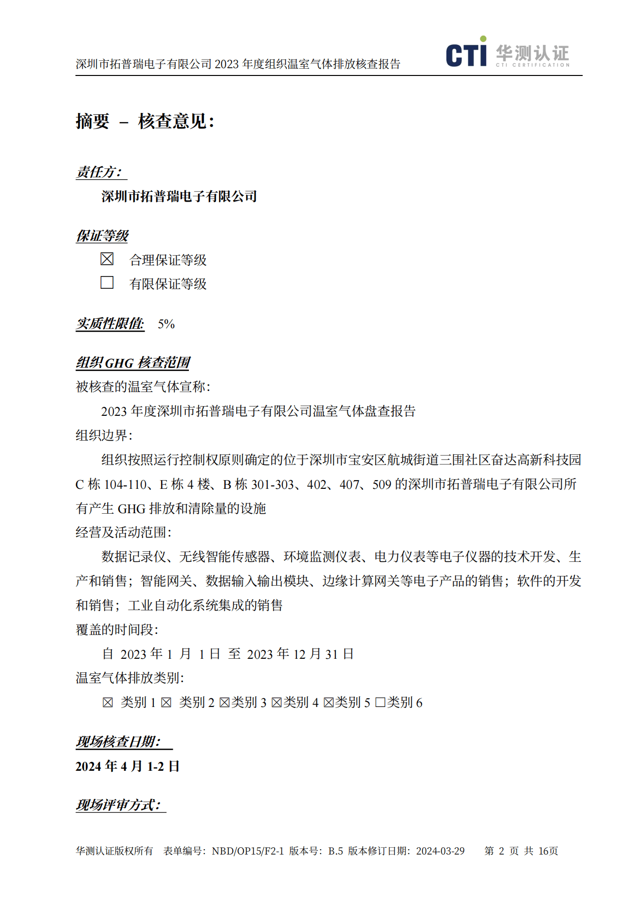 NBD OP15 F2-1 B.5 組織GHG核查報告